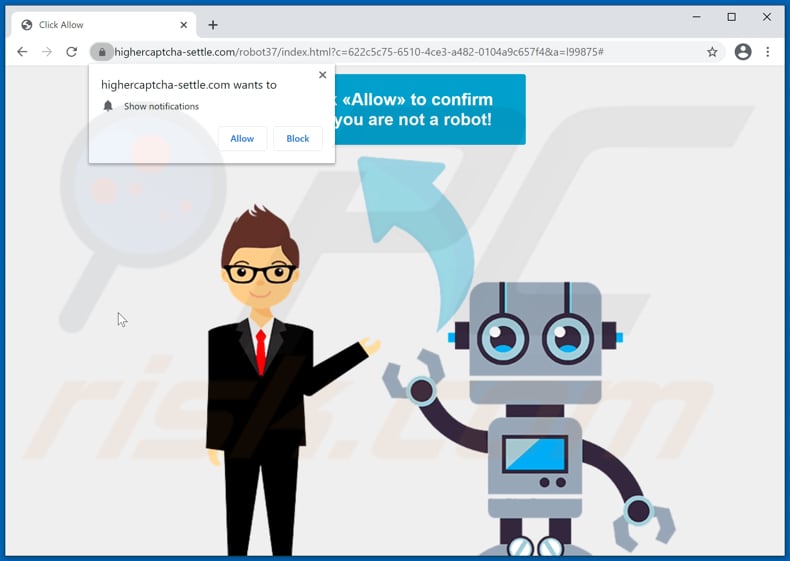 Przekierowania pop-up highercaptcha-settle[.]com