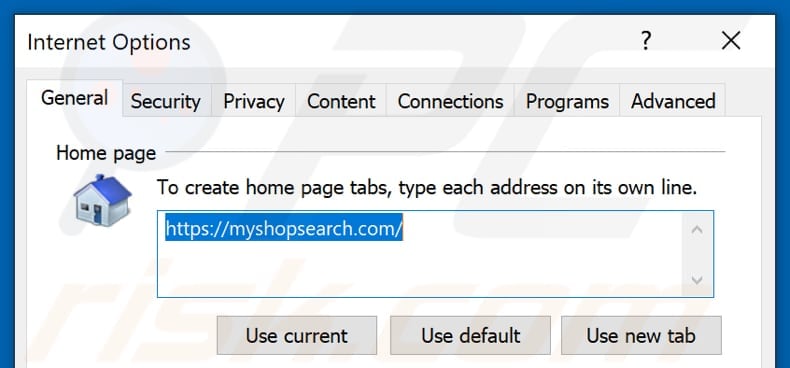 Usuwanie myshopsearch.com ze strony domowej Internet Explorer