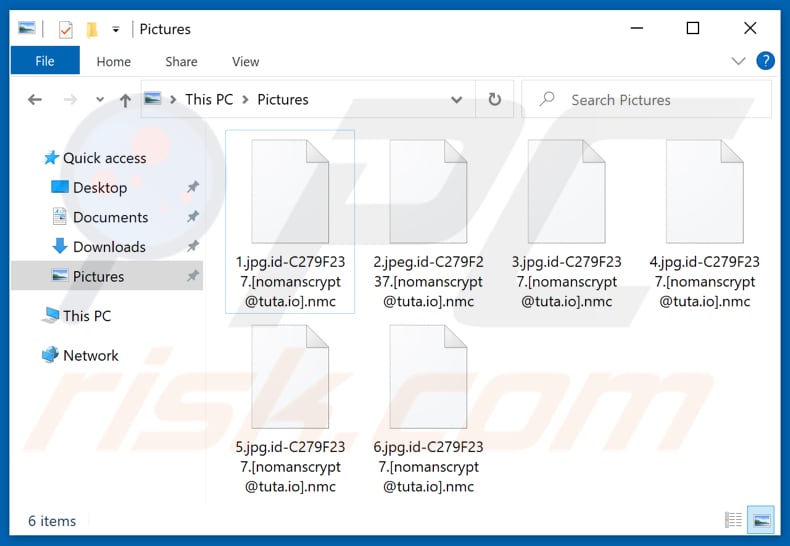 Pliki zaszyfrowane przez ransomware Nmc (rozszerzenie .nmc)