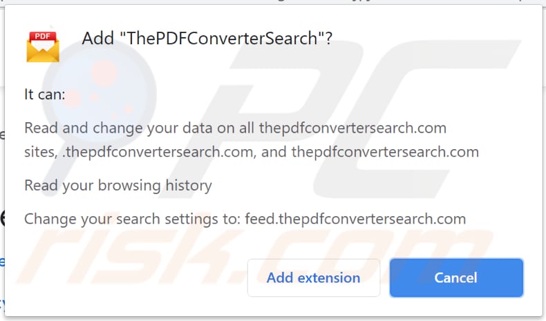 Powiadomienie porywacza przeglądarki thepdfconvertersearch