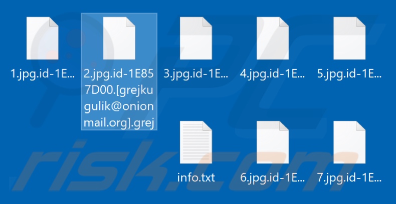 Pliki zaszyfrowane przez ransomware Grej (rozszerzenie .grej)