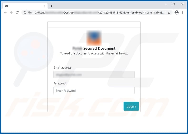 Załącznik oszukańczego e-maila phishingowego RingCentral