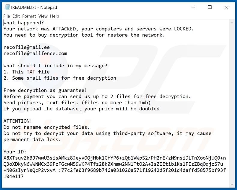 Instrukcje odszyfrowania BeijingCrypt (!README!.txt)