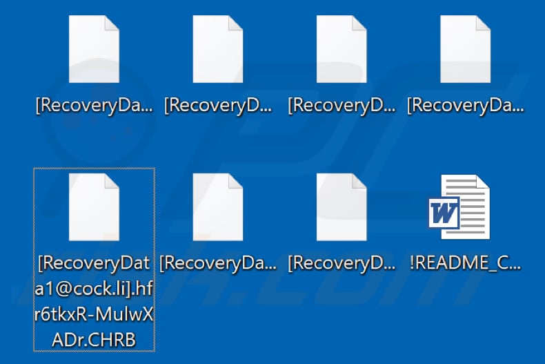 Pliki zaszyfrowane przez ransomware CHRB (rozszerzenie .CHRB)