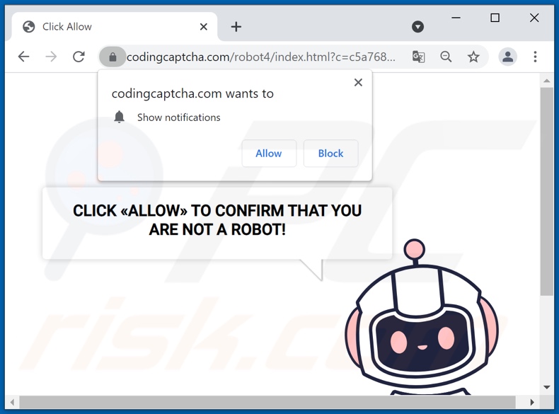 Przekierowania pop-up codingcaptcha[.]com