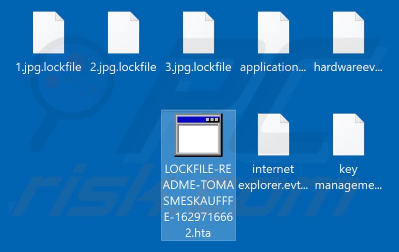 Pliki zaszyfrowane przez ransomware LockFile (rozszerzenie .lockfile)