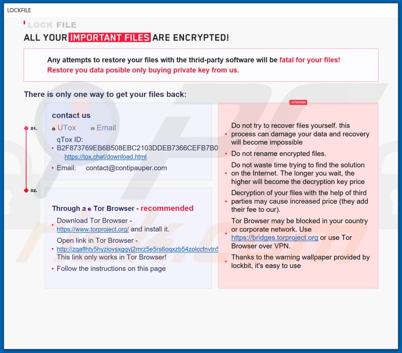 Instrukcje odszyfrowania LockFile (plik HTA)