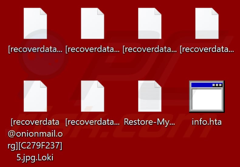 Pliki zaszyfrowane przez ransomware Loki Locker (rozszerzenie .Loki)