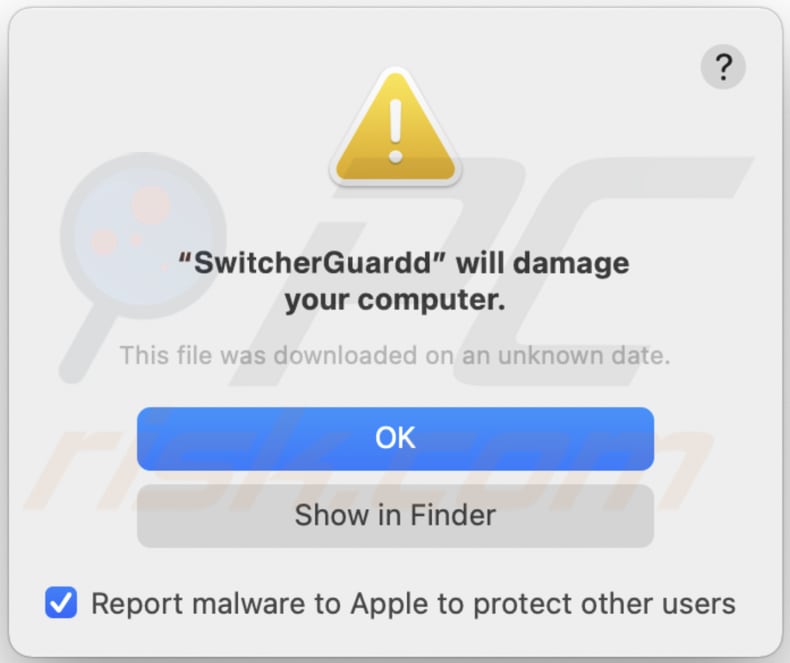 Pop-up adware switcherguard pojawiający się, gdy switcherguard jest zainstalowane