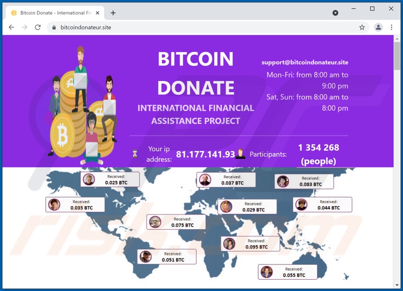 Oszustwo BITCOIN DONATE