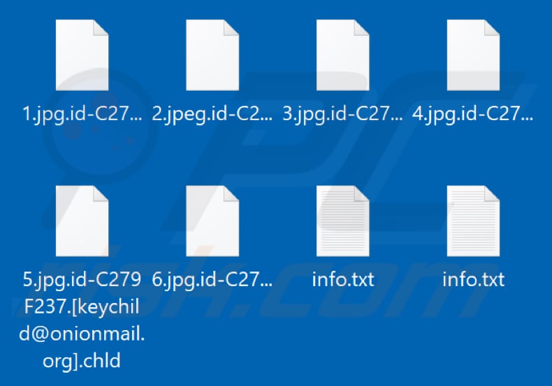 Pliki zaszyfrowane przez ransomware Chld (rozszerzenie .chld)