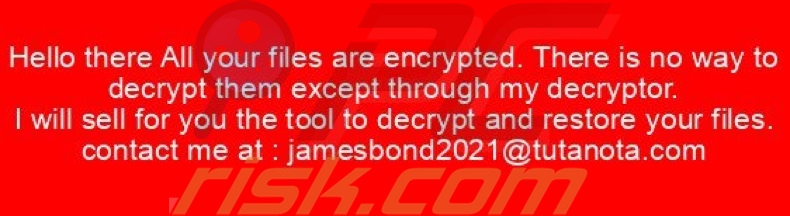 Tapeta ransomware JamesBond