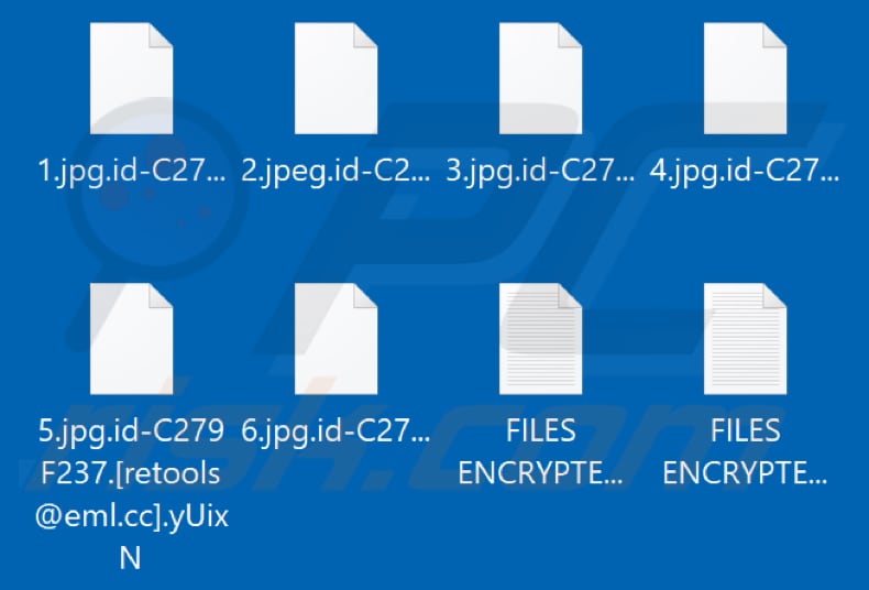 Pliki zaszyfrowane przez ransomware yUixN (rozszerzenie .yUixN)