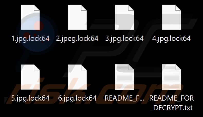 Pliki zaszyfrowane przez ransomware Diavol (rozszerzenie .lock64)
