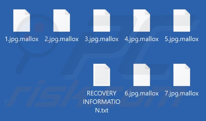Pliki zaszyfrowane przez ransomware Mallox (rozszerzenie .mallox)