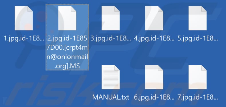 Pliki zaszyfrowane przez ransomware MS (rozszerzenie .MS)