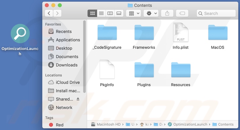Folder instalacyjny adware OptimizationLaunch