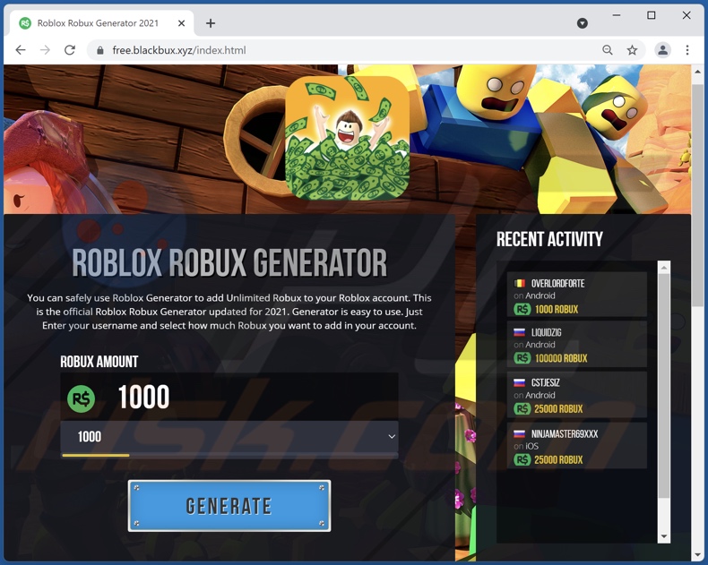 Oszustwo Robux Generator