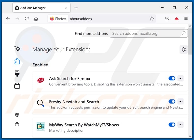 Usuwanie rozszerzeń powiązanych z searchsmarters.online z Mozilla Firefox