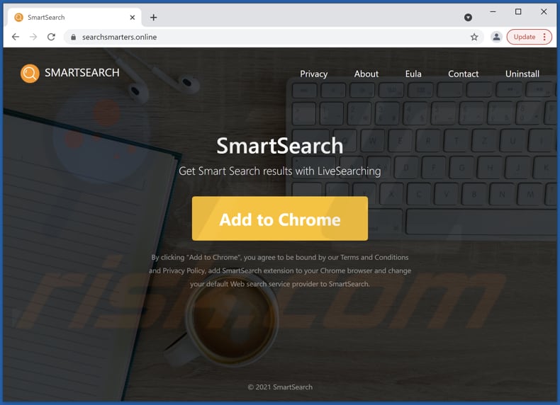 Witryna używana do promowania porywacza przeglądarki Smart Search