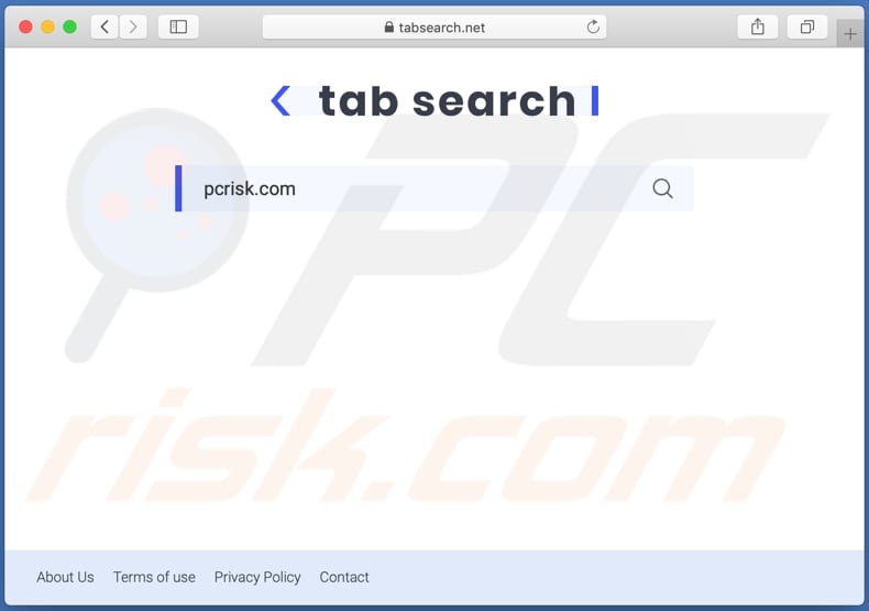 Porywacz przeglądarki tabsearch.net na komputerze Mac