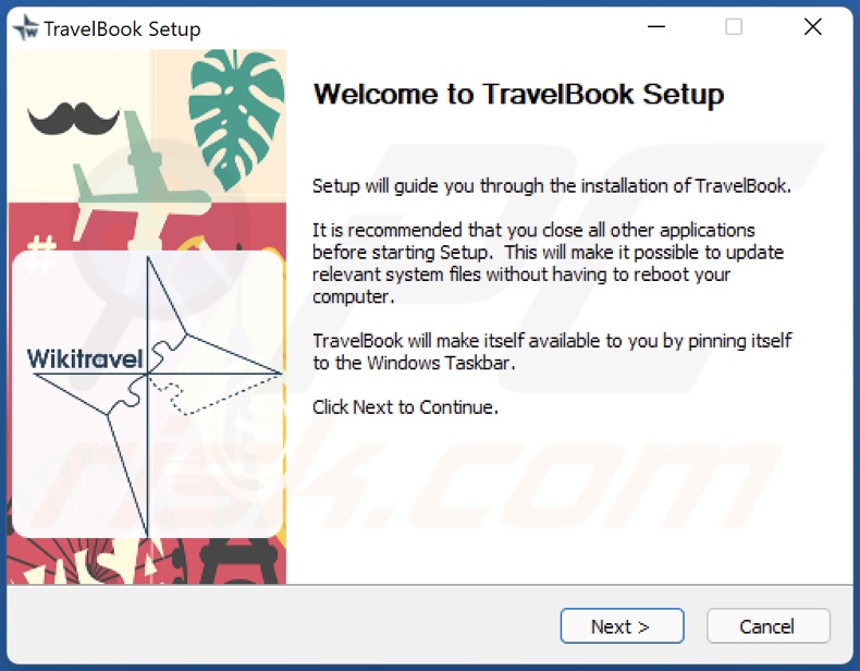 Instalator adware TravelBook