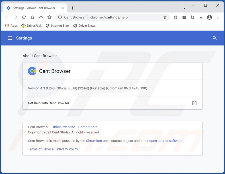 Szczegółowe informacje Cent Browser