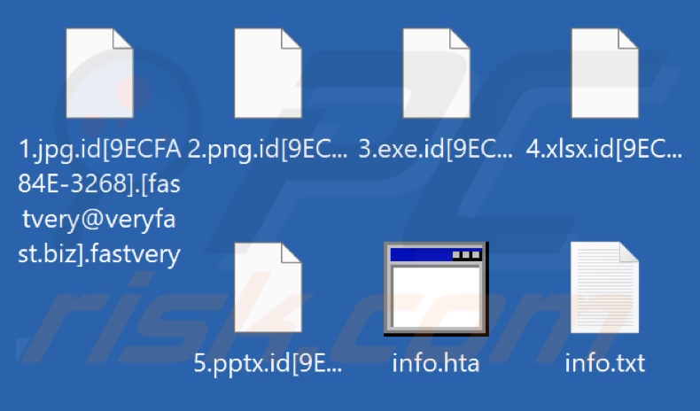Pliki zaszyfrowane przez ransomware Fastvery (rozszerzenie .fastvery)