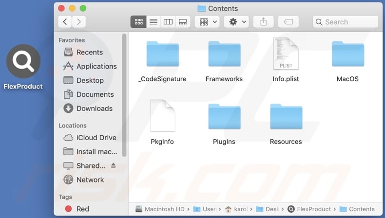 Folder instalacyjny adware FlexProduct