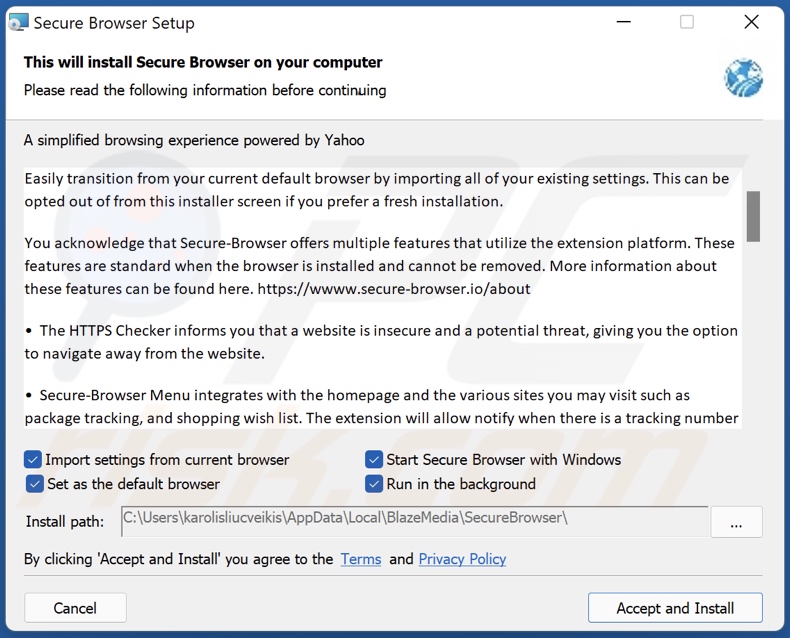 Instalator Secure Browser