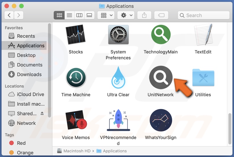 Folder instalacyjny adware UnitNetwork