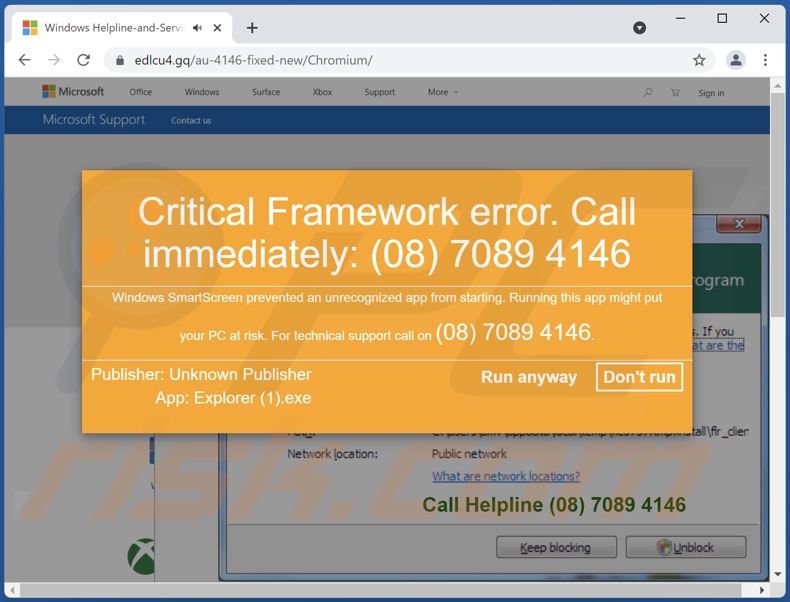 Oszustwo Critical Framework Error