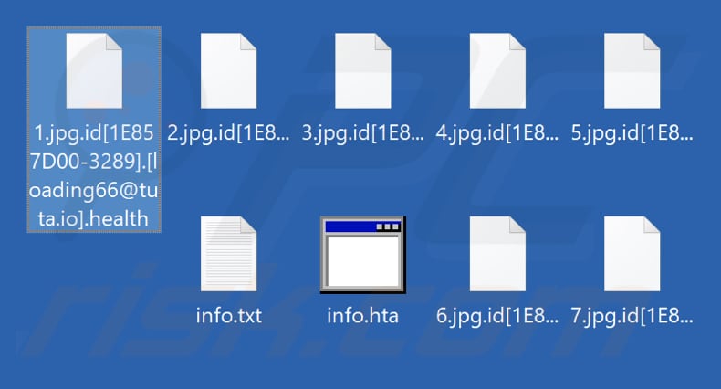Pliki zaszyfrowane przez ransomware Health (rozszerzenie .health)