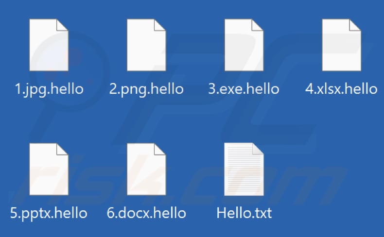 Pliki zaszyfrowane przez ransomware Hello xD (rozszerzenie .hello)