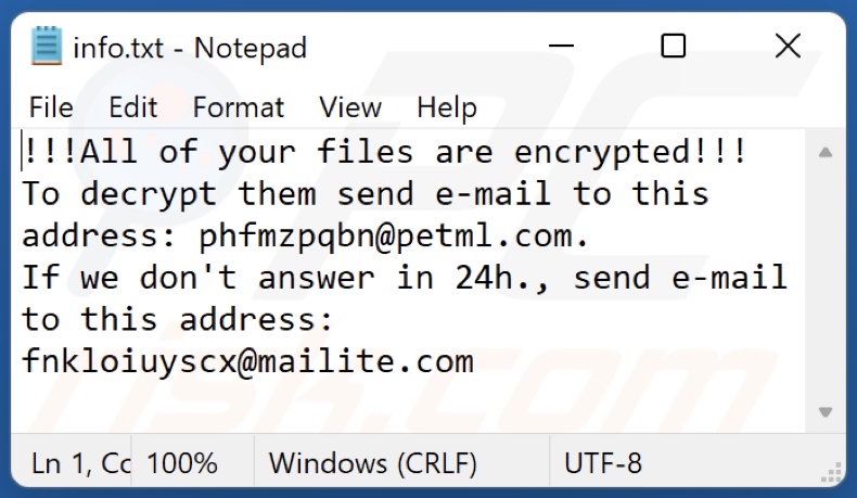 Plik tekstowy ransomware pHv1 (info.txt)