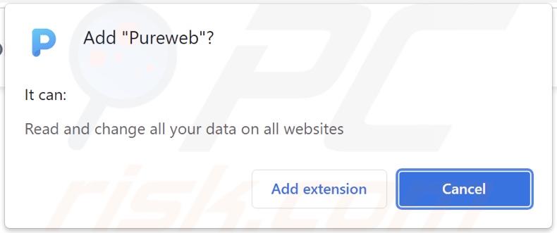 Pozwolenia adware Pureweb