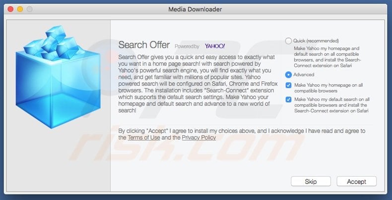 Instalator porywacza przeglądarki search yahoo.com na mac