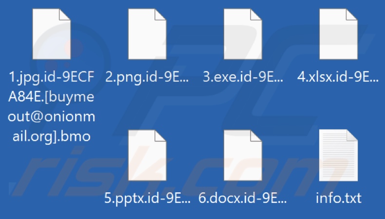 Pliki zaszyfrowane przez ransomware Bmo (rozszerzenie .bmo)
