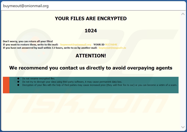 Okno pop-uop ransomware Bmo