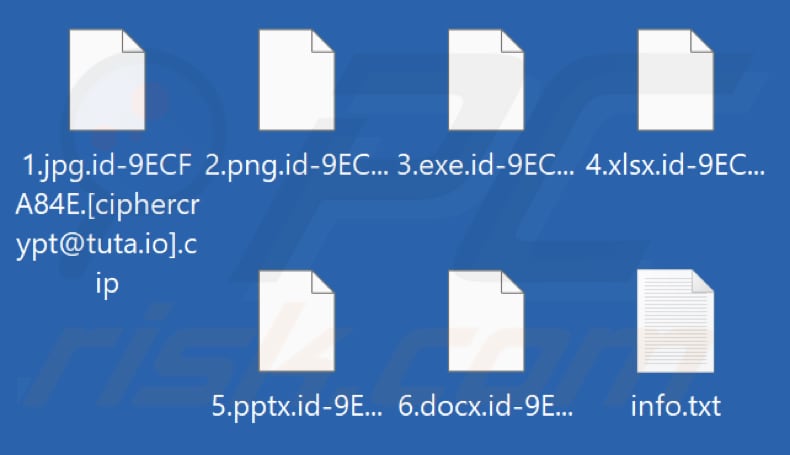 Pliki zaszyfrowane przez ransomware Cip (rozszerzenie .cip)