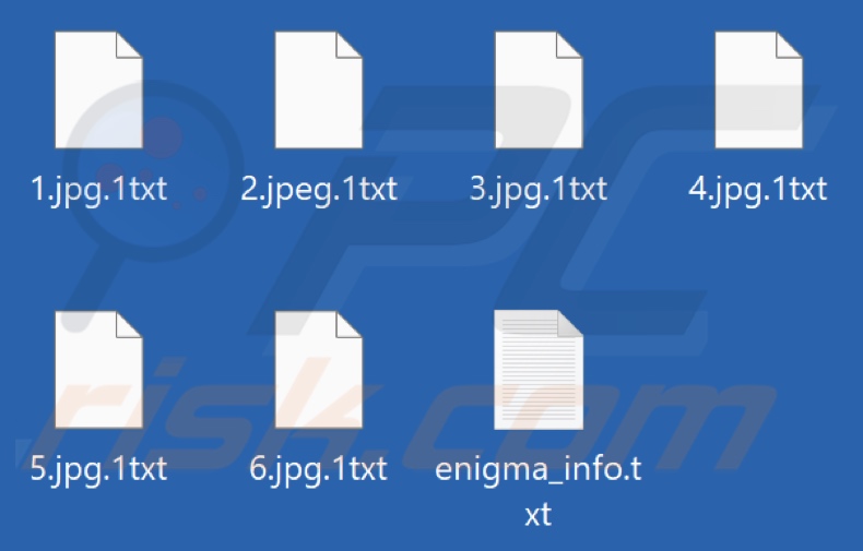 Pliki zaszyfrowane przez ransomware Enigma (rozszerzenie .1txt)