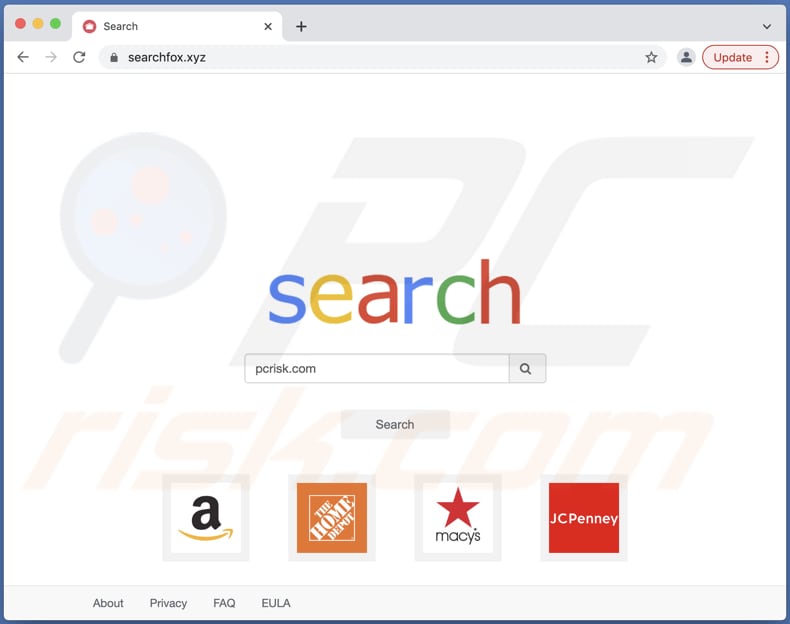 Porywacz przeglądarki searchfox.xyz na komputerze Mac