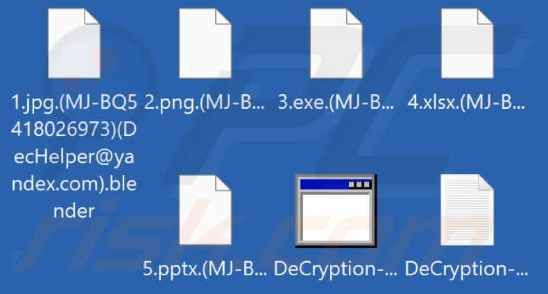 Pliki zaszyfrowane przez ransomware Blender (rozszerzenie .blender)