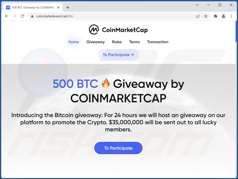 Oszustwo CoinMarketCap Giveaway