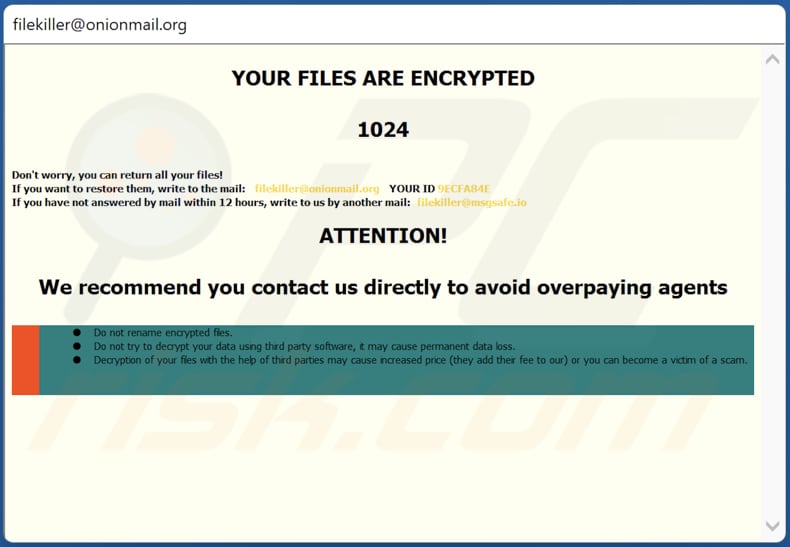 Notatka z żądaniem okupu ransomware Kl w oknie pop-up