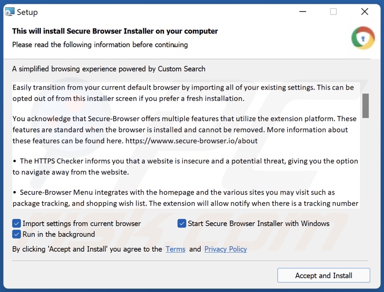 Zaktualizowany instalator Secure Browser