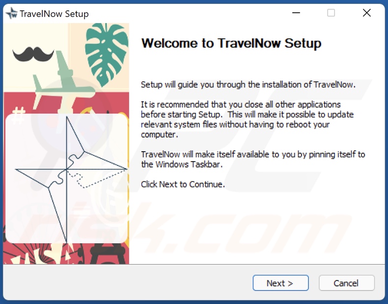 Oficjalny instalator adware TravelNow
