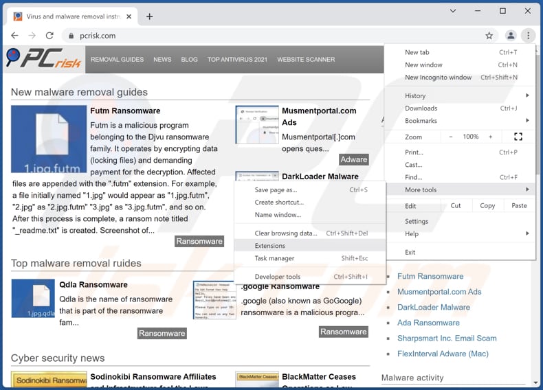 Usuwanie adware Twitch Explorer z Google Chrome krok 1