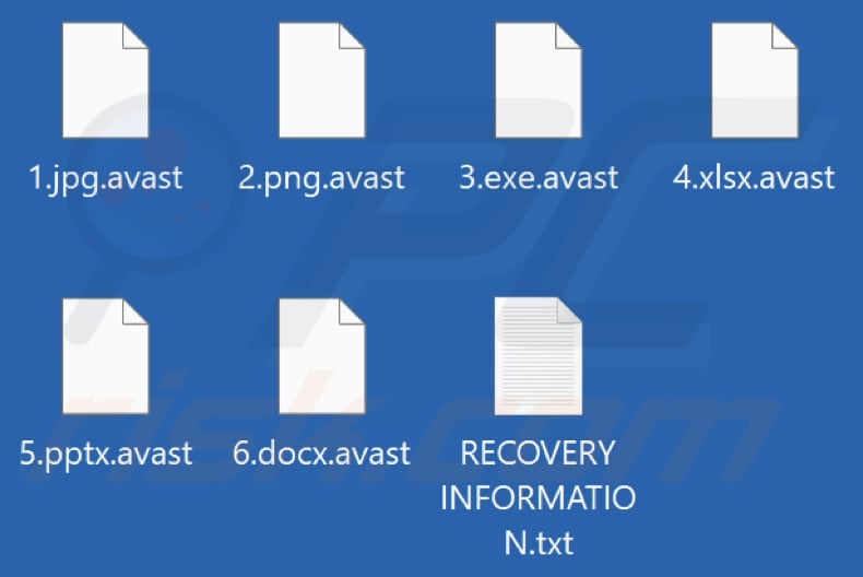 Pliki zaszyfrowane przez ransomware Avast (rozszerzenie .avast)
