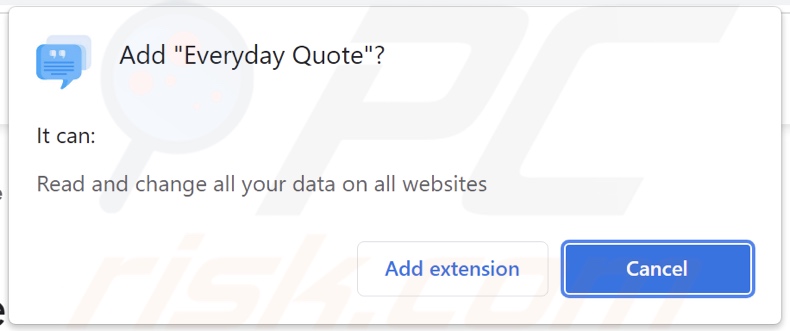 Adware Everyday Quote proszące o pozwolenia